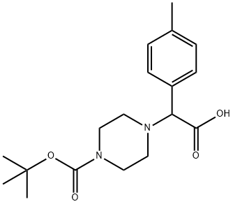 2-(4-BOC-哌嗪基)-2-(4-甲基苯基)乙酸 结构式