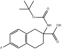 2-(BOC-氨基)-6-氟-1,2,3,4-四氢萘-2-羧酸, 885274-13-5, 结构式