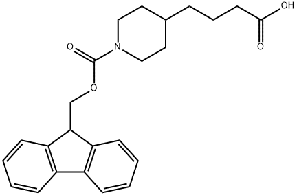 4-(1-FMOC-PIPERIDIN-4-YL)-BUTYRIC ACID
 Struktur