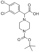 4-[CARBOXY-(3,4-DICHLORO-PHENYL)-METHYL]-PIPERAZINE-1-CARBOXYLIC ACID TERT-BUTYL ESTER HYDROCHLORIDE Structure