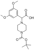 2-(4-BOC-哌嗪)-Α-(3,5-二甲氧基-苯基)乙酸 结构式