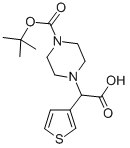 2-(4-BOC-ピペラジニル)-2-(3-チエニル)酢酸 化学構造式