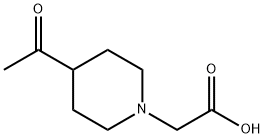 (1-アセチルピペリジン-4-イル)酢酸 化学構造式