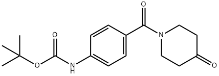 (4-(4-氧代哌啶-1-羰基)苯基)氨基甲酸叔丁酯, 885274-90-8, 结构式
