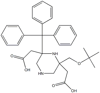 (6-TERT-BUTOXYMETHOXYCARBONYLMETHYL-PIPERAZIN-2-YL)-ACETIC ACID TRITYL ESTER Structure