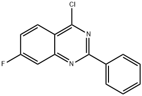 QUINAZOLINE, 4-CHLORO-7-FLUORO-2-PHENYL- 化学構造式