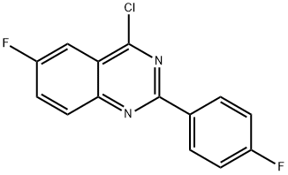 4-クロロ-6-フルオロ-2-(4-フルオロフェニル)キナゾリン 化学構造式