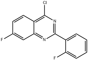 4-氯-7-氟-2-(2-氟苯基)喹唑啉, 885277-58-7, 结构式