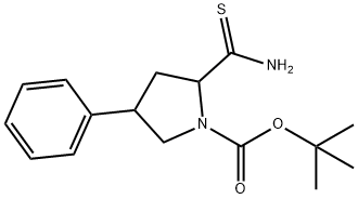 1-BOC-4-PHENYL-PYRROLIDINE-2-CARBOTHIOIC ACID AMIDE Structure