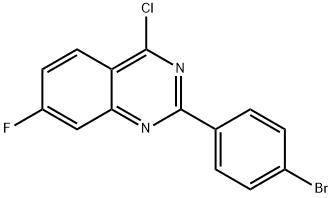 2-(4-ブロモフェニル)-4-クロロ-7-フルオロキナゾリン 化学構造式