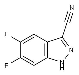 5,6-二氟-1H-吲唑-3-甲腈, 885278-36-4, 结构式