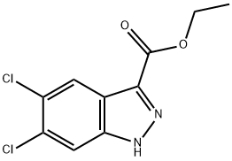 ETHYL 5,6-DICHLORO-1H-INDAZOLE-3-CARBOXYLATE, 885278-50-2, 结构式