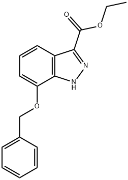 ETHYL 7-BENZYLOXY-1H-INDAZOLE-3-CARBOXYLATE 化学構造式