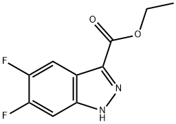 5,6-ジフルオロ-1H-インダゾール-3-カルボン酸エチル 化学構造式