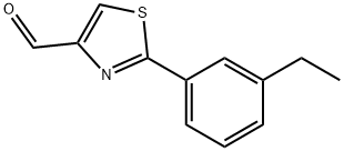 2-(3-乙基苯基)噻唑-4-甲醛, 885279-08-3, 结构式
