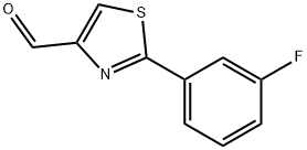 2-(3-FLUORO-PHENYL)-THIAZOLE-4-CARBALDEHYDE, 885279-20-9, 结构式