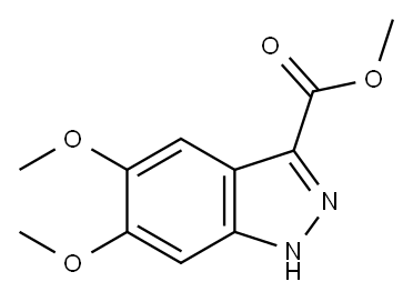 5,6-二甲氧基-1H-吲唑-3-甲酸甲酯, 885279-34-5, 结构式