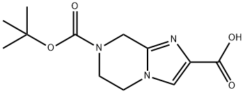 7-(tert-butoxycarbonyl)-5,6,7,8-tetrahydroimidazo[1,2-a]pyrazine-2-carboxylic acid Struktur