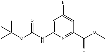 4-BROMO-6-[(TERT-BUTOXYCARBONYL)AMINO]PYRIDINE-2-CARBOXYLIC ACID METHYL ESTER Structure