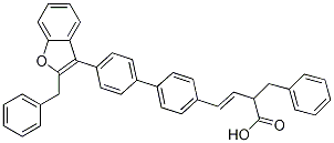 Benzenepropanoic acid, a-[2-[4'-[2-(phenylMethyl)-3-benzofuranyl][1,1'-biphenyl]-4-yl]ethenyl]- Struktur