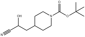 4-(2-氰基-2-羟乙基)哌啶-1-甲酸叔丁酯, 885516-98-3, 结构式