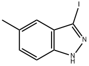 3-ヨード-5-メチル-1H-インダゾール 化学構造式
