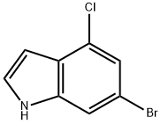 6-ブロモ-4-クロロ-1H-インドール 化学構造式