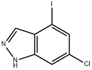 6-クロロ-4-ヨード-1H-インダゾール 化学構造式