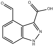 4-ホルミル-1H-インダゾール-3-カルボン酸 化学構造式