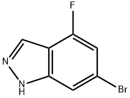 6-ブロモ-4-フルオロ-1H-インダゾール 化学構造式