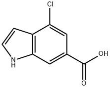 4-クロロ-1H-インドール-6-カルボン酸 化学構造式