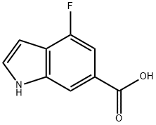 4-フルオロ-1H-インドール-6-カルボン酸 化学構造式