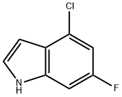 4-クロロ-6-フルオロ-1H-インドール 化学構造式