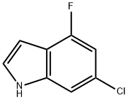 6-クロロ-4-フルオロ-1H-インドール 化学構造式