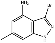 3-溴-6-甲基-1H-吲唑-4-胺 结构式