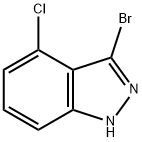 3-ブロモ-4-クロロ-1H-インダゾール 化学構造式