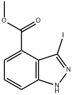 3-ヨード-1H-インダゾール-4-カルボン酸メチル 化学構造式