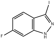 6-フルオロ-3-ヨード-1H-インダゾール 化学構造式