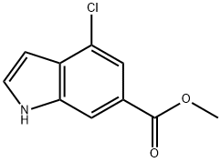 METHYL 4-CHLORO-1H-INDOLE-6-CARBOXYLATE, 885522-78-1, 结构式