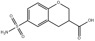 2H-1-Benzopyran-3-carboxylic acid, 6-(aminosulfonyl)-3,4-dihydro- Struktur