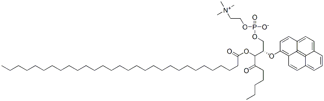 trimethyl-[2-[oxido-(4-oxo-2-pyren-1-yloxy-3-triacontanoyloxy-nonoxy)p hosphoryl]oxyethyl]azanium Struktur