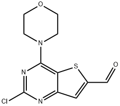 2-CHLORO-4-MORPHOLINOTHIENO[3,2-D]PYRIMIDINE-6-CARBALDEHYDE Struktur
