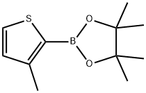 3-メチル-2-(4,4,5,5-テトラメチル-1,3,2-ジオキサボロラン-2-イル)チオフェン 化学構造式