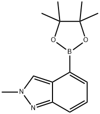 2-METHYL-2H-INDAZOLE-4-BORONIC ACID PINACOL ESTER, 885698-95-3, 结构式