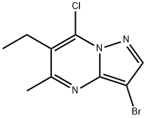 3-溴-7-氯-6-乙基-5-甲基吡唑并[1,5-A]嘧啶, 885720-87-6, 结构式