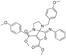 1,4-BIS-(4-METHOXY-BENZYL)-6-PHENYLIMINO-7-THIA-1,4-DIAZA-SPIRO[4.4]NON-8-ENE-8,9-DICARBOXYLIC ACID DIMETHYL ESTER Structure
