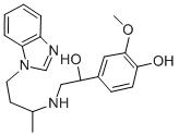 α-[[[1-メチル-3-(1H-ベンゾイミダゾール-1-イル)プロピル]アミノ]メチル]-4-ヒドロキシ-3-メトキシベンゼンメタノール 化学構造式