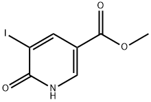 5-ヨード-6-オキソ-1,6-ジヒドロ-3-ピリジンカルボン酸メチル 化学構造式