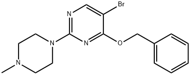 4-苄氧基-5-溴-2-(4-甲基-1-哌嗪)嘧啶, 885952-24-9, 结构式