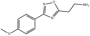 2-[3-(4-メトキシフェニル)-1,2,4-オキサジアゾール-5-イル]エタンアミン 化学構造式